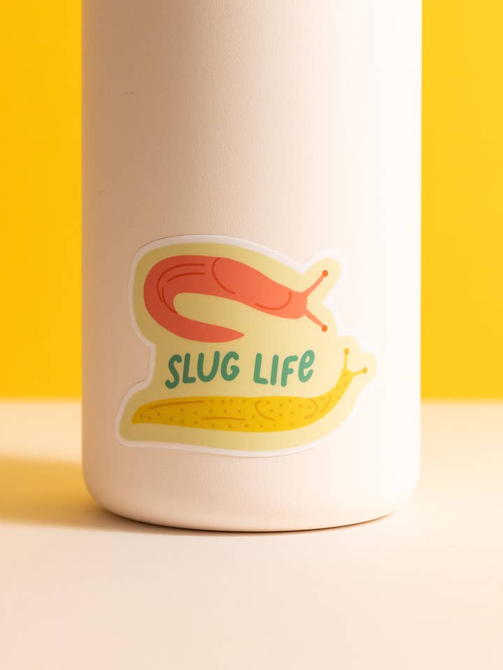 Autocollant Slug Life | Autocollant imperméable en vinyle découpé sous pression | autocollant pour la vente par Graphic Anthology Greeting Cards