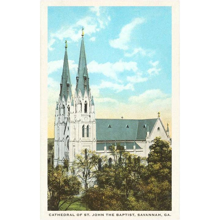 Postcard GA-228 Cathedral, Savannah for wholesale by Found Image Press