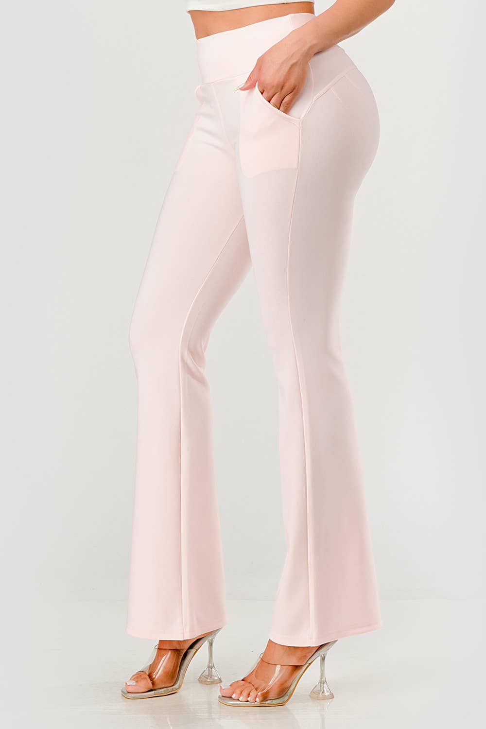 REDFINCH APPAREL INC - Wholesale Pants - Women's - Womens Tummy Control Butt Sculpting Flare Pants With Pockets0