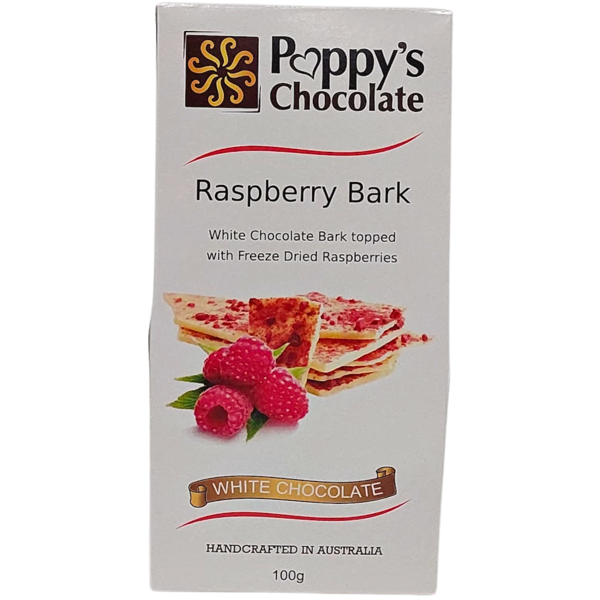 Poppy's Chocolate - Wholesale Chocolate bar - Raspberry and White Chocolate Bark 100g3
