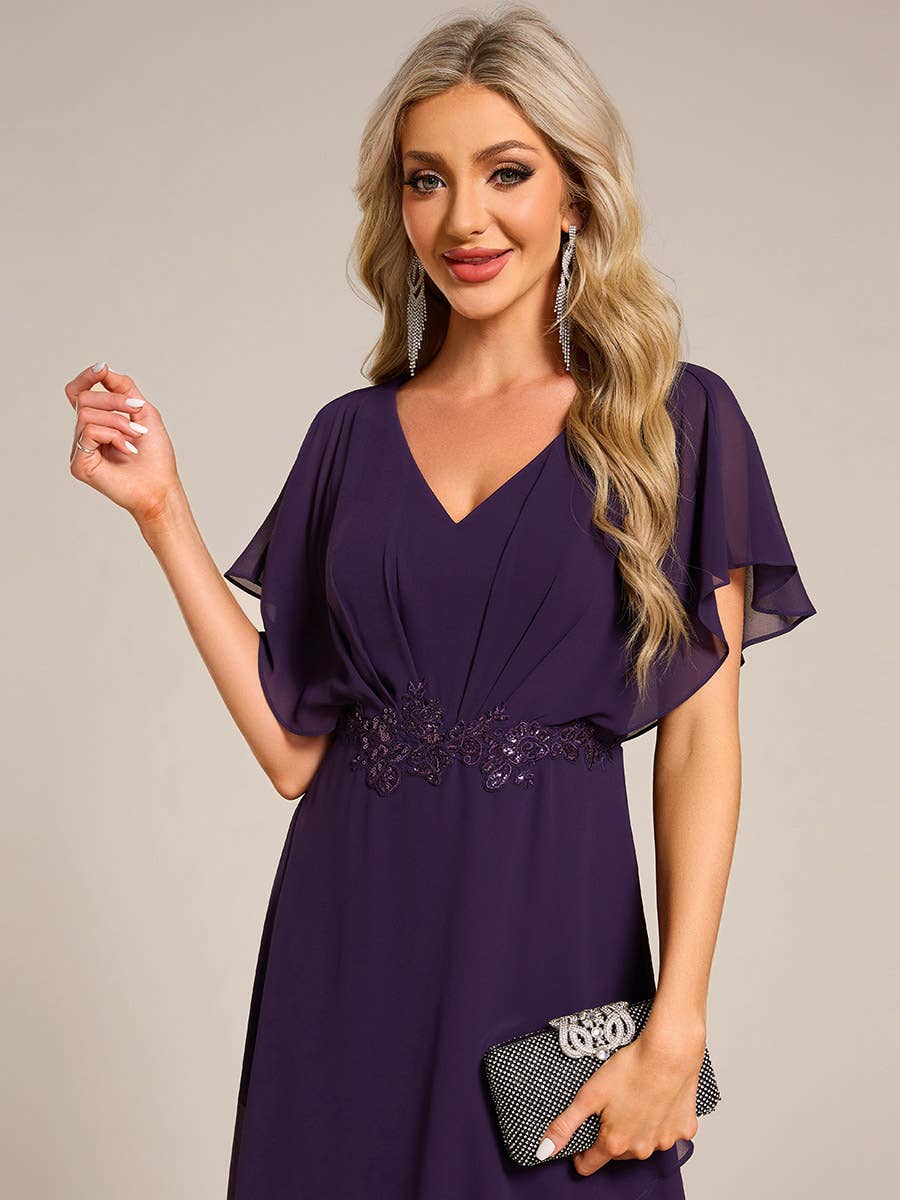 Ever-Pretty - Wholesale Dress - Women's - Chiffon Evening Dress with Short Sleeves30