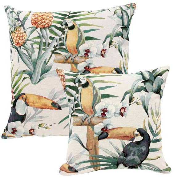 Kussens voor tropische vogels en bladeren voor wholesale door Rennie & Rose