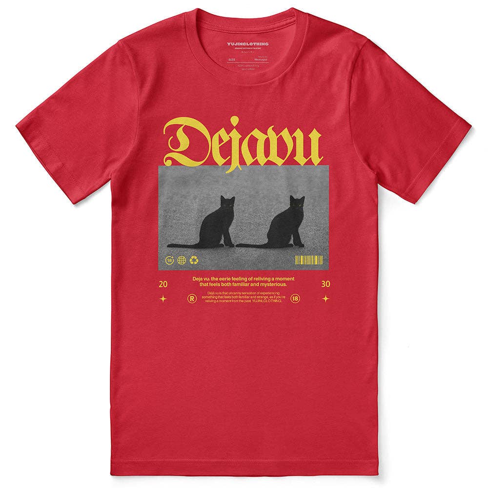 YUJIN CLOTHING - Venta al por mayor Camiseta estampada - Unisex - Camiseta de Gato Dejavu4