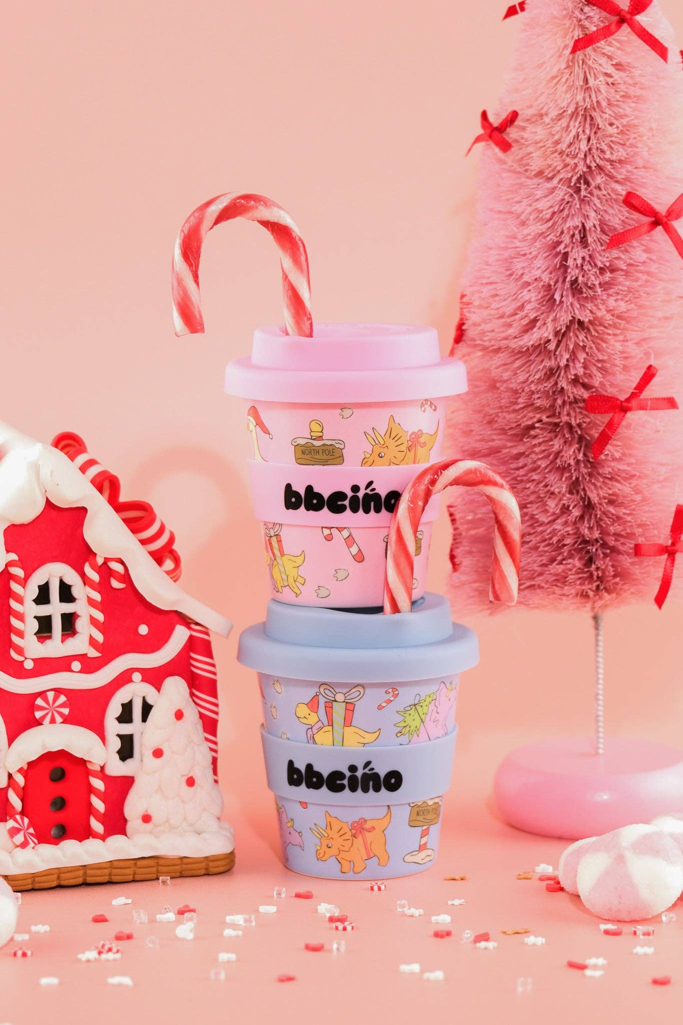 BBcino - Wholesale Drinking Glass/Cup - Kids & Baby - Santa’s Little Sipper in Pink - 120ml (STRAW INCLUDED)8