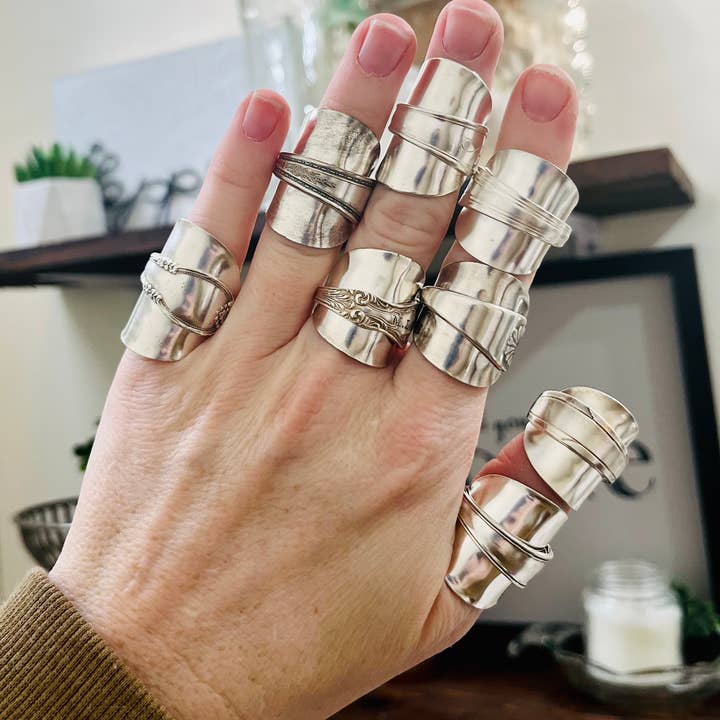 Spoon Jewelry By Emily - Wholesale Cocktail/Statement Ring - Saddle Whole Spoon Rings