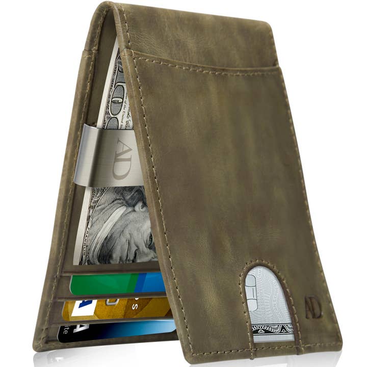 Access Denied Accessories - Wholesale Wallet - Men's - Real Leather Wallets For Men Money Clip Bifold Wallet RFID10