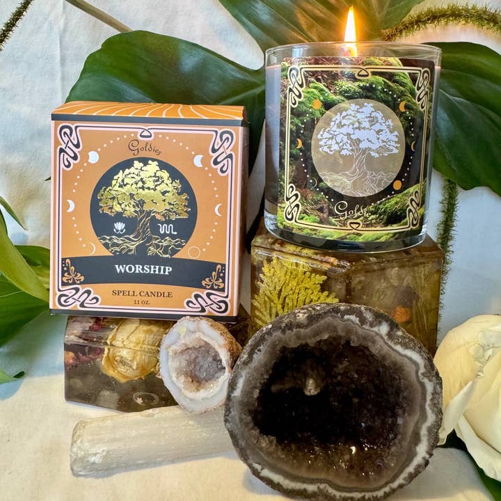 Aanbiddingsspreuk Kaars | Sandelhout | Cederhout | voor wholesale door Goldie's Natural Beauty