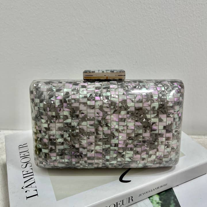 SWEET MAGIC MODA Y COMPLEMENTOS – Großhandel Clutch – Damen – Party-Tasche mit Perlmutt-Effekt, 2er-Pack