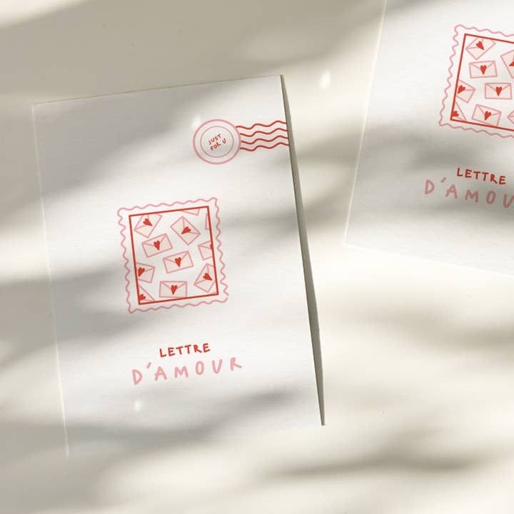 Carte de vœux illustrée à message — Love letters pour la vente par Studio c pour toi