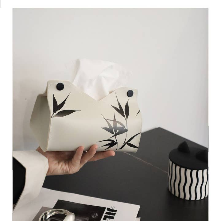 ACCITY - Wholesale Tissue Box - NEW BAMBOO LEAF INK BAMBOO SIMPLE TISSUE BOX_CWMM22533