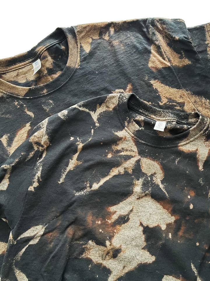Black Reverse Tie Dye Bleached Comfort Colors Shirt for wholesale by Salty Ocean Crew