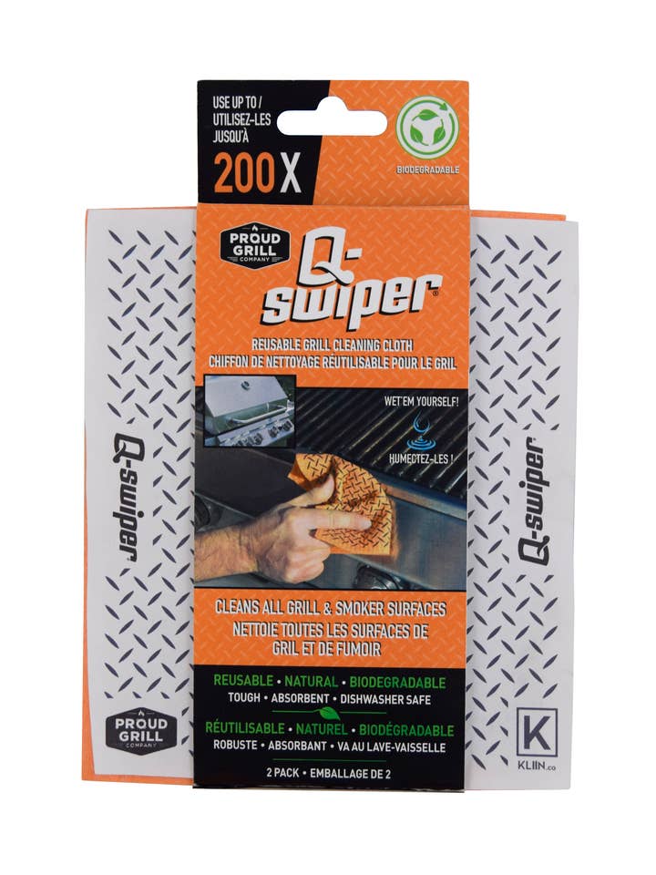 Q-Swiper Reusable Grill Cleaning Cloths - 2 Pack for wholesale by Proud Grill