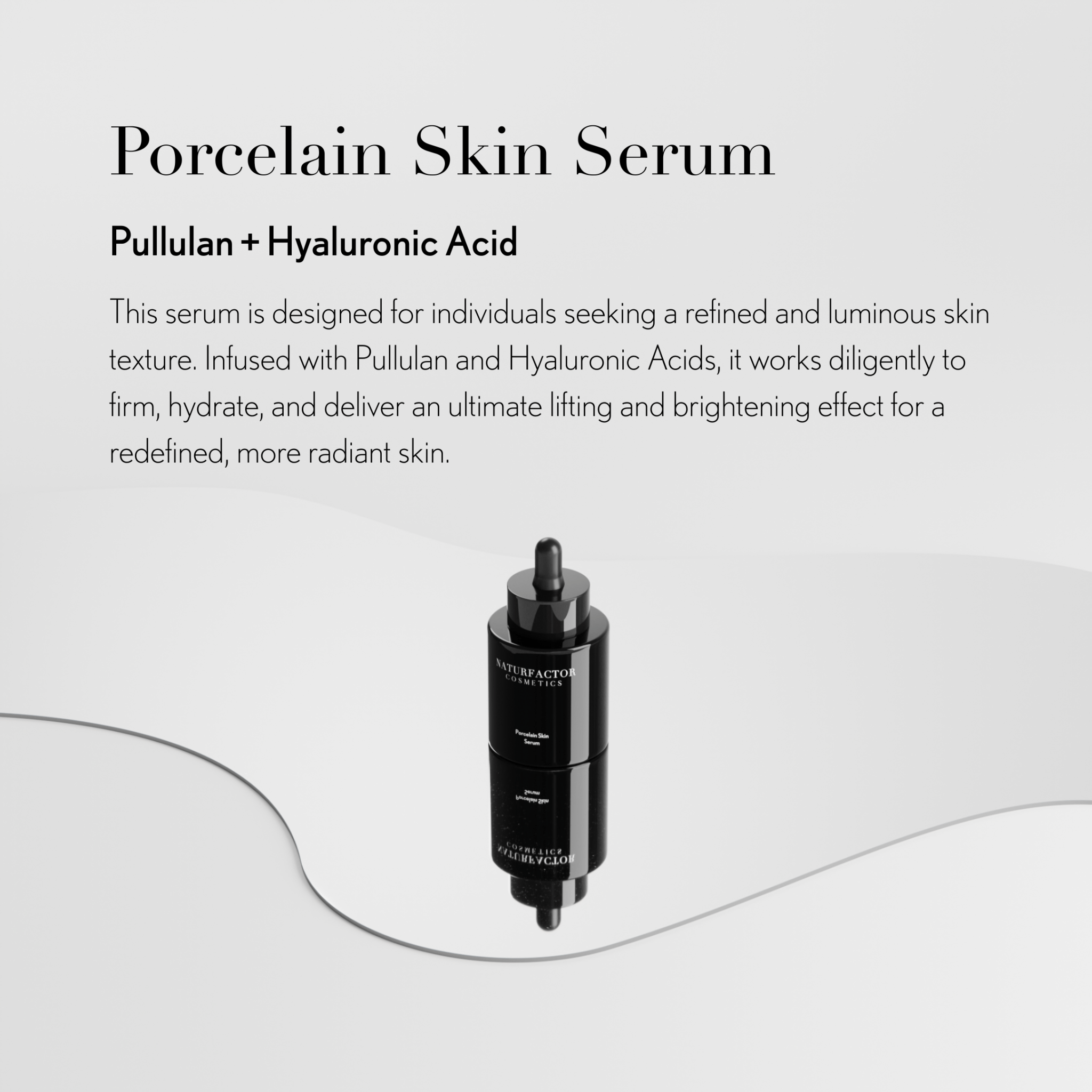 NATURFACTOR – wholesale Ansiktsserum/-koncentrat – Porcelain Skin Serum – 2-i-1 Lyft- och Reparationsserum1