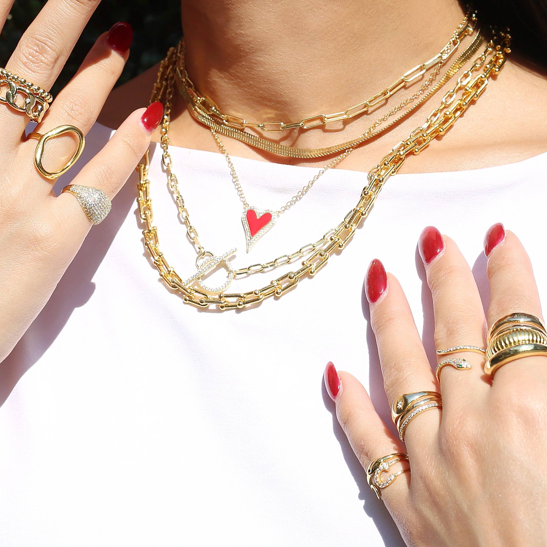 Prata Colar robusto de corrente de ligação em U para venda a revendedores na Faire5