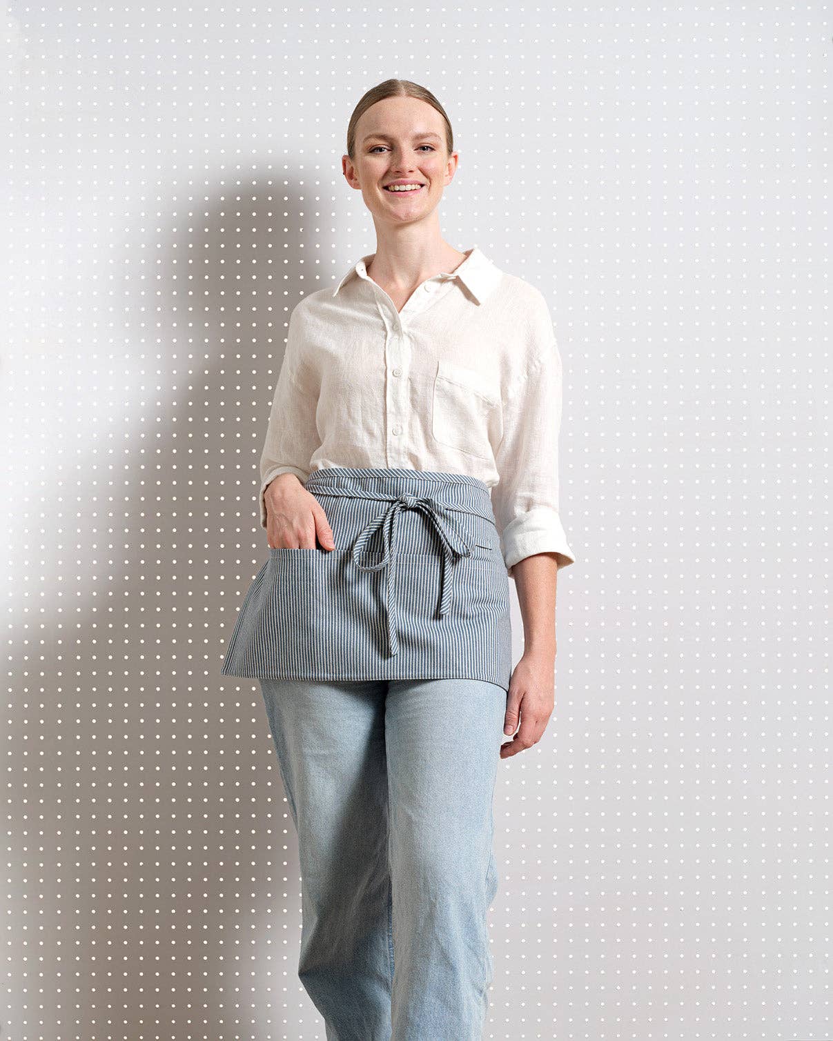 MEEMA - Vente Tabliers - Tablier de serveur en coton MEEMA, tablier mi-long avec poches8