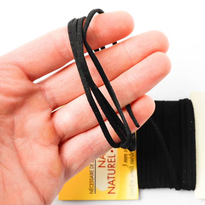 Factory Direct Craft - Wholesale Ribbon - Gift Wrapping - 3 Yard Black Leather Suede Cord3