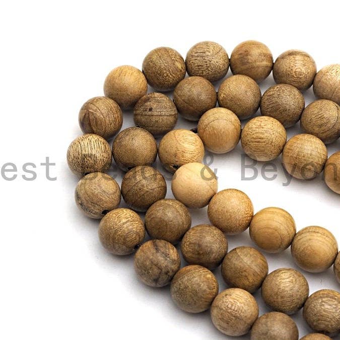 BestBeads&Beyond - Wholesale Beads - Natural Smooth Round Wood beads, 6mm/8mm/10mm/12mm Natural Yellow Wood beads, Natural Wood Grain Beads, 15.5inch strand,SKU#U466