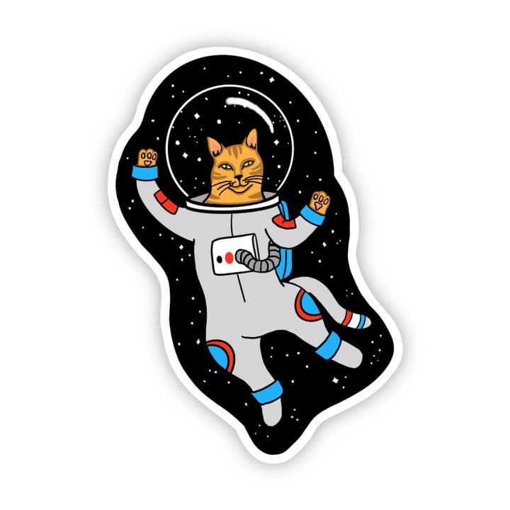 Cat Astronaut Sticker for wholesale by Big Moods