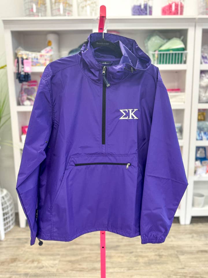 Sorority Embroidered Rain Jacket for wholesale by Rush: Greek Gifts
