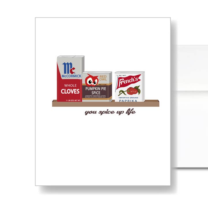 Spices, you spice up life Card for wholesale by Little Dorset Shop