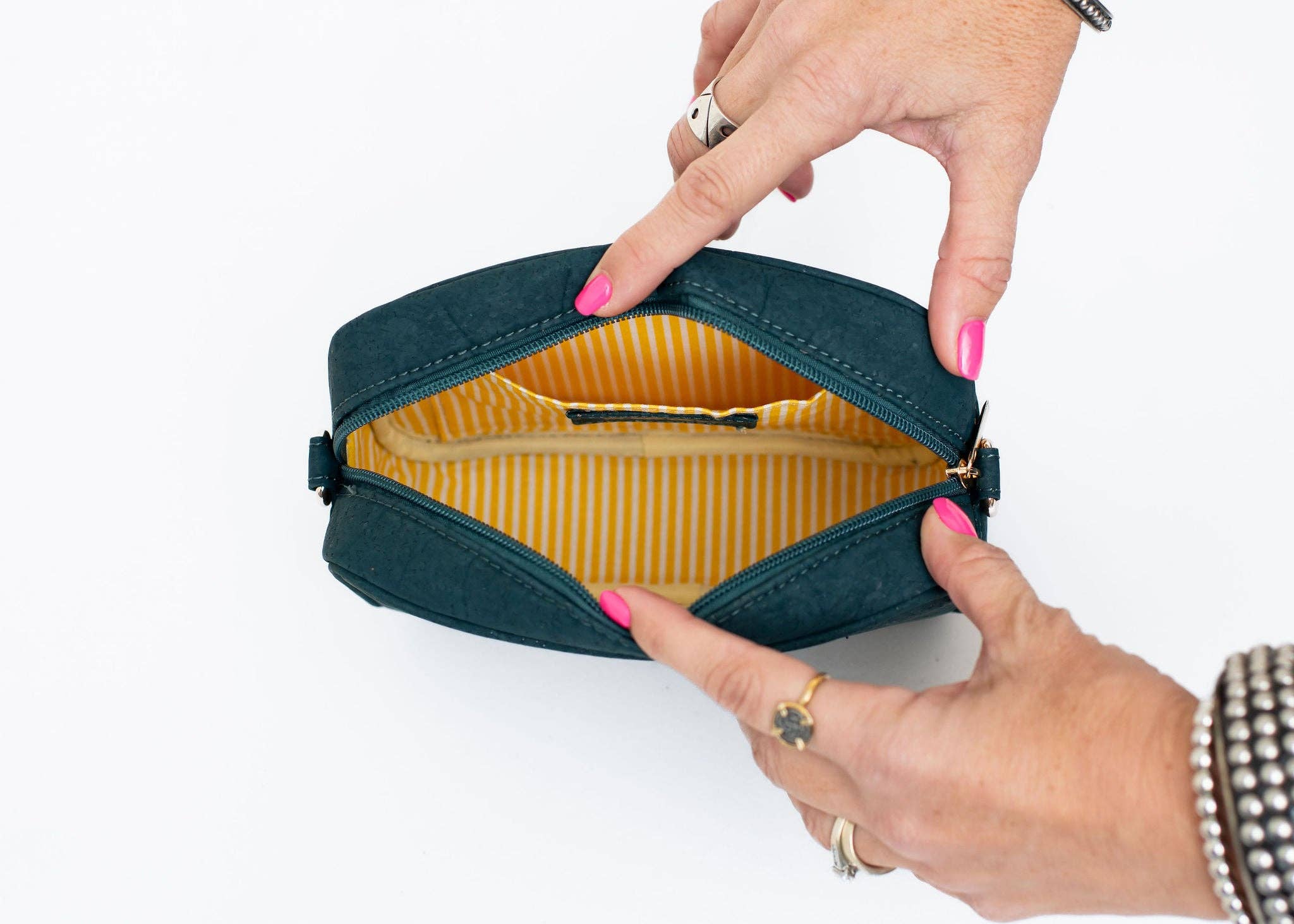 KORK & Inspired by KORK - Wholesale Crossbody Bag - Women's - Anastasia Cork Small Crossbody- Dark Teal1