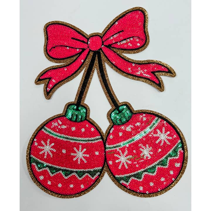 RBA Transfers - Wholesale Patch - Ornament Cherries Sequin Patch1