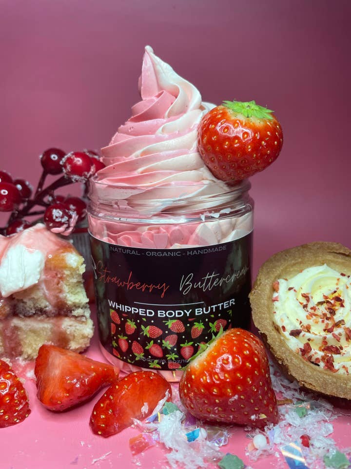 Strawberry Buttercream Body Butter (Unlabelled) for wholesale by Crown Care Naturals