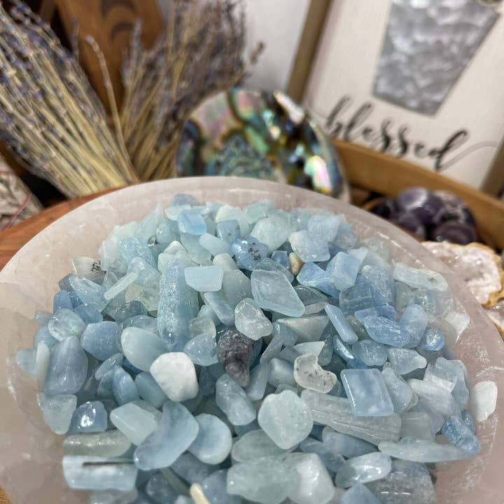 CaNatureLover - Vente Pierre et cristal de spiritualité - Pierres roulées naturelles d’aigue-marine et éclats de cristaux7