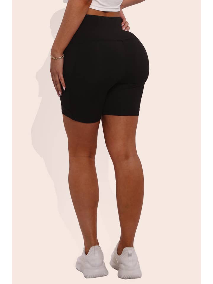 REDFINCH APPAREL INC - Wholesale Athletic Shorts - Women's - Womens Tummy Control Biker Shorts With Side Pockets