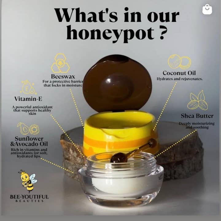 Bee-Youtiful Beauties - Wholesale Lip Balm - BEESWAX HONEY POT LIP BALM * BEST SELLER*