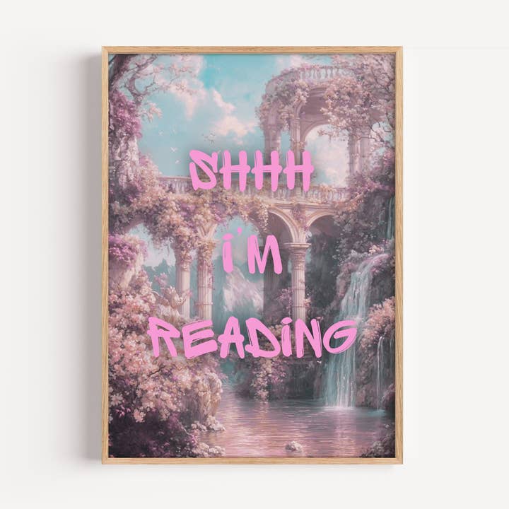 Shhh I'm Reading Bookish Print for wholesale by EK Print and Design
