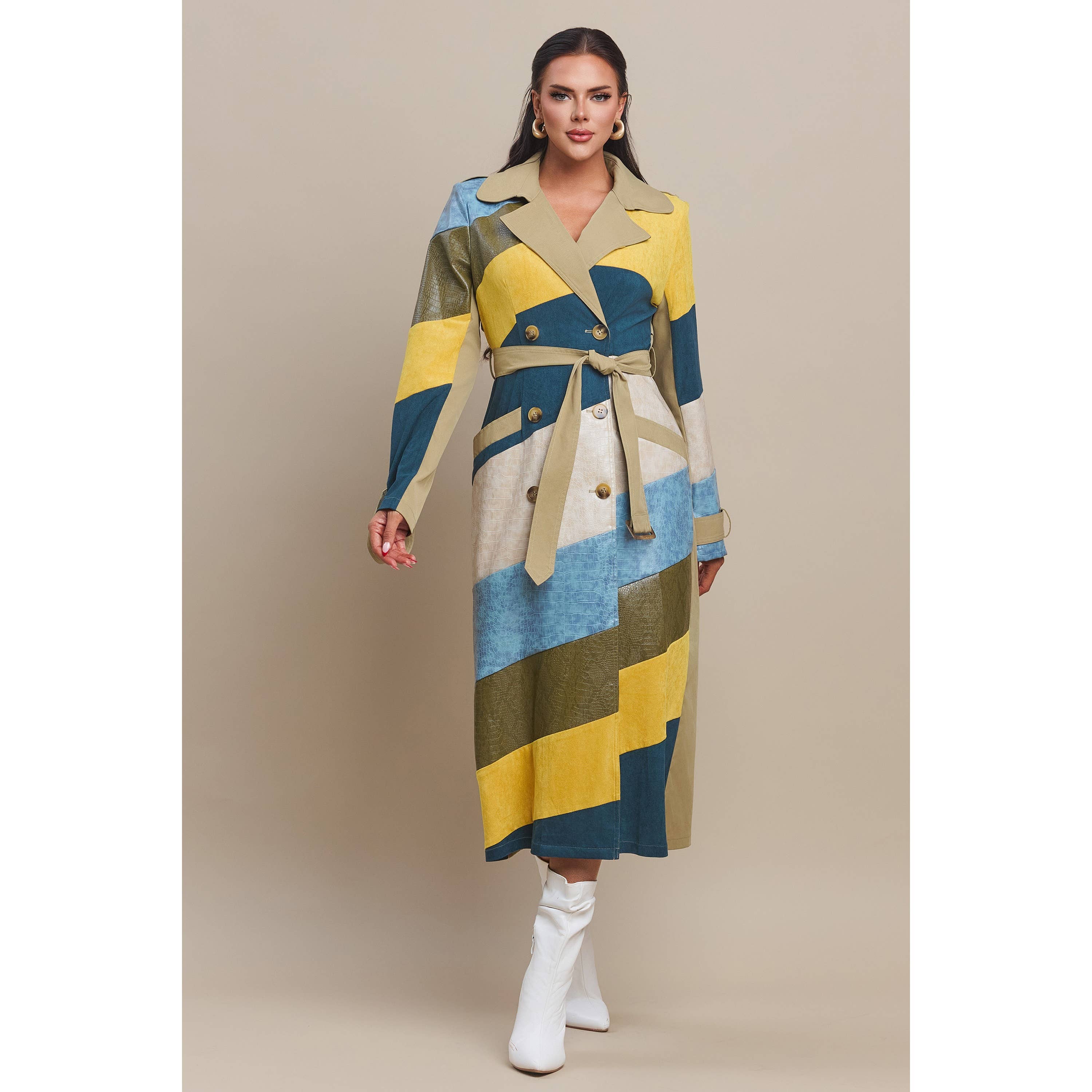 The Sang – wholesale Jacka - Dam – Läderrock med mocka i färgblock10