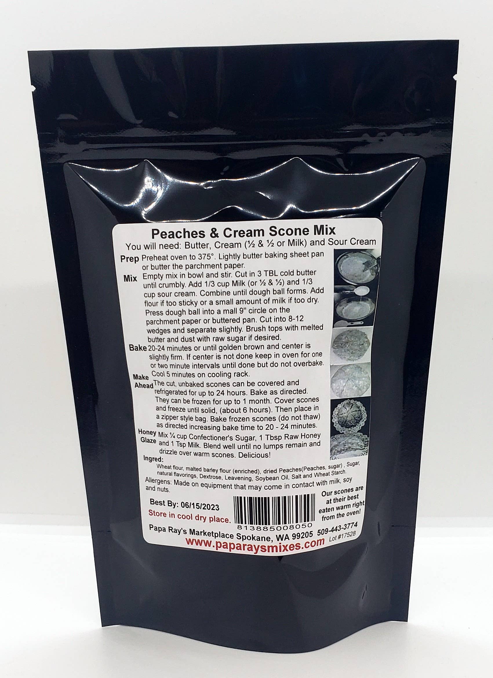 Papa Ray's Marketplace - Vente Préparation pour biscuits - Mélange à scones aux pêches et à la crème1