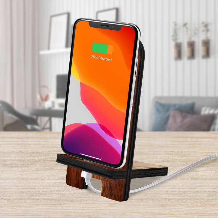Designocracy – wholesale Stativ för surfplatta – Goda vänner Mobiltelefon Stand | Trä mobil laddningsstation