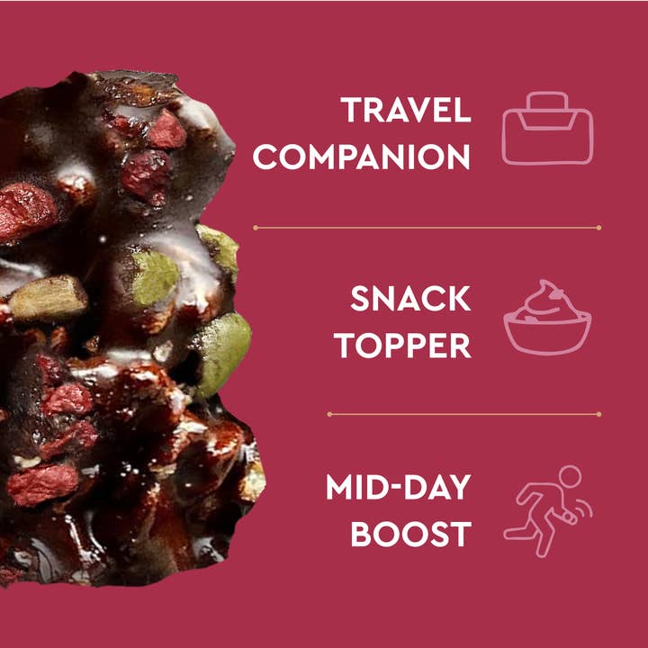 SEEDLY Foods - Wholesale Chocolate Bar - SEEDLY, Raspberry Bliss, Dark Chocolate Bark, 3.6 Oz.3