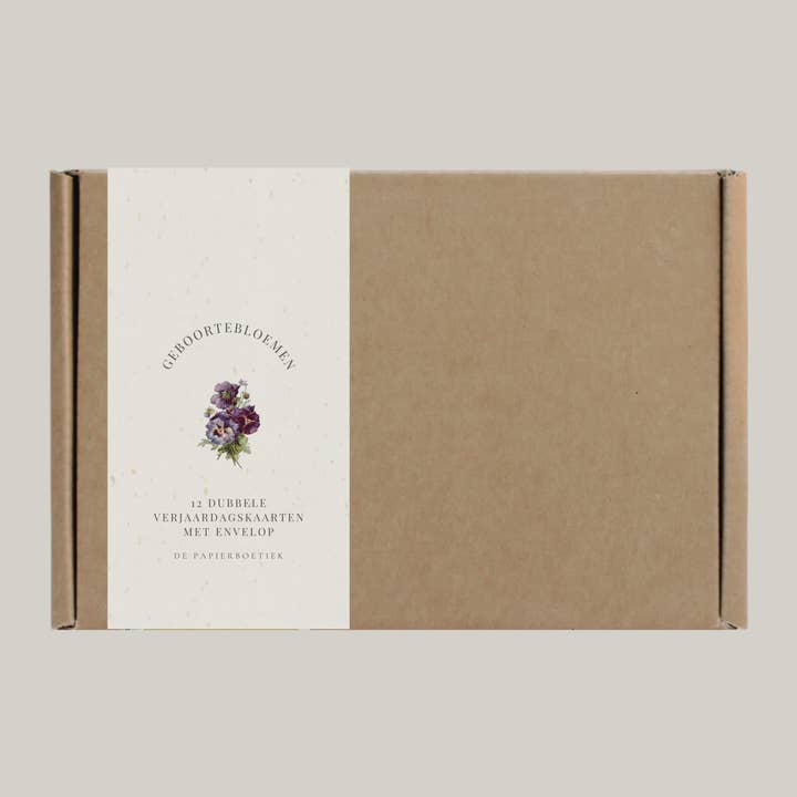 De Papierboetiek - Wholesale Birthday Card - Birth flowers | 12 birthday cards with envelope1