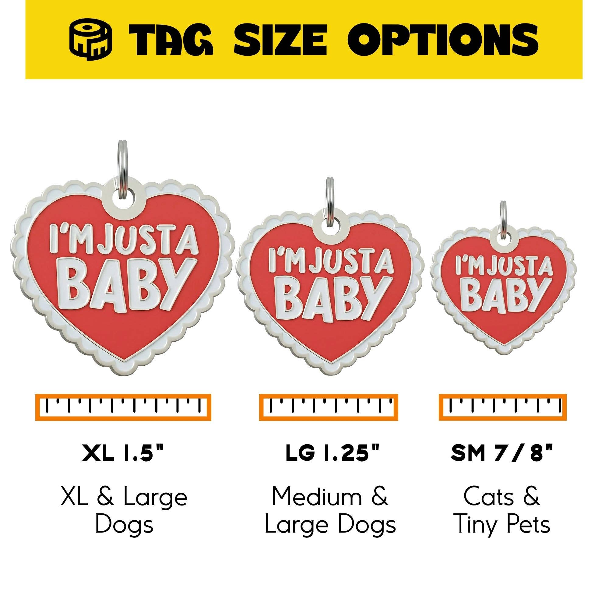 Bad Tags - Wholesale Pet Identification Tag - Cat/Dog - Heart Dog Tag w/Scannable Pet ID - I'm Just a Baby5