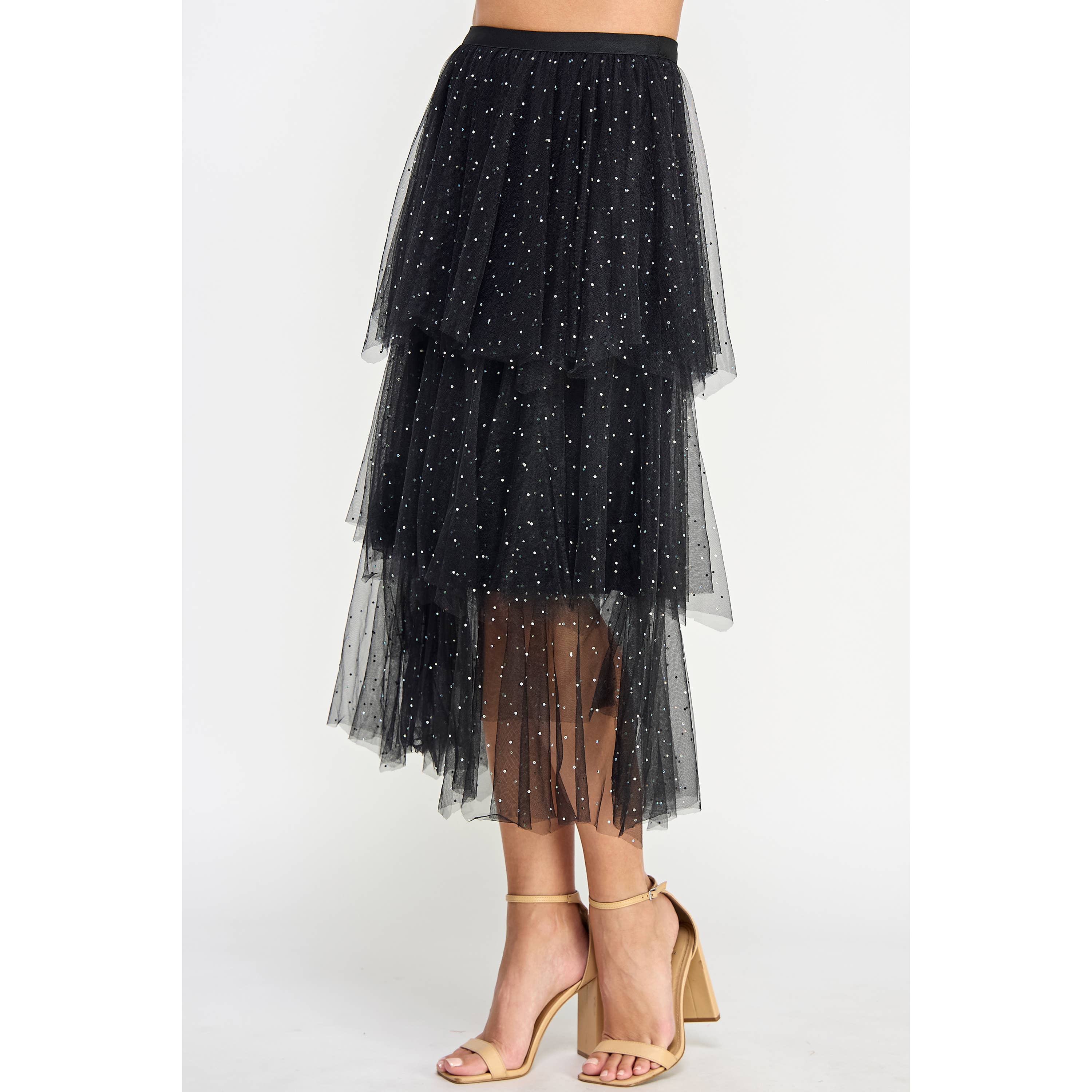 Strut & Bolt - Wholesale Rok - Dames - Midirok van tule met studs en strass1