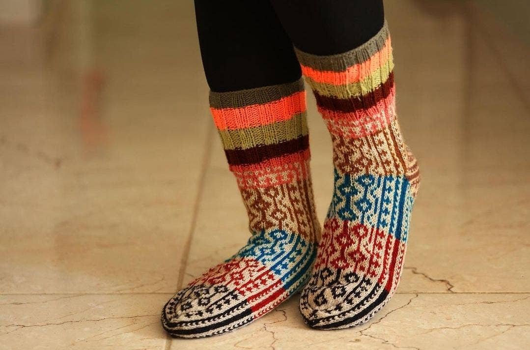 SONNATI - Wholesale Sock Slippers - Unisex - Unisex Wool House Sock Slipper - Brand Name: Zoe (SK 84)3