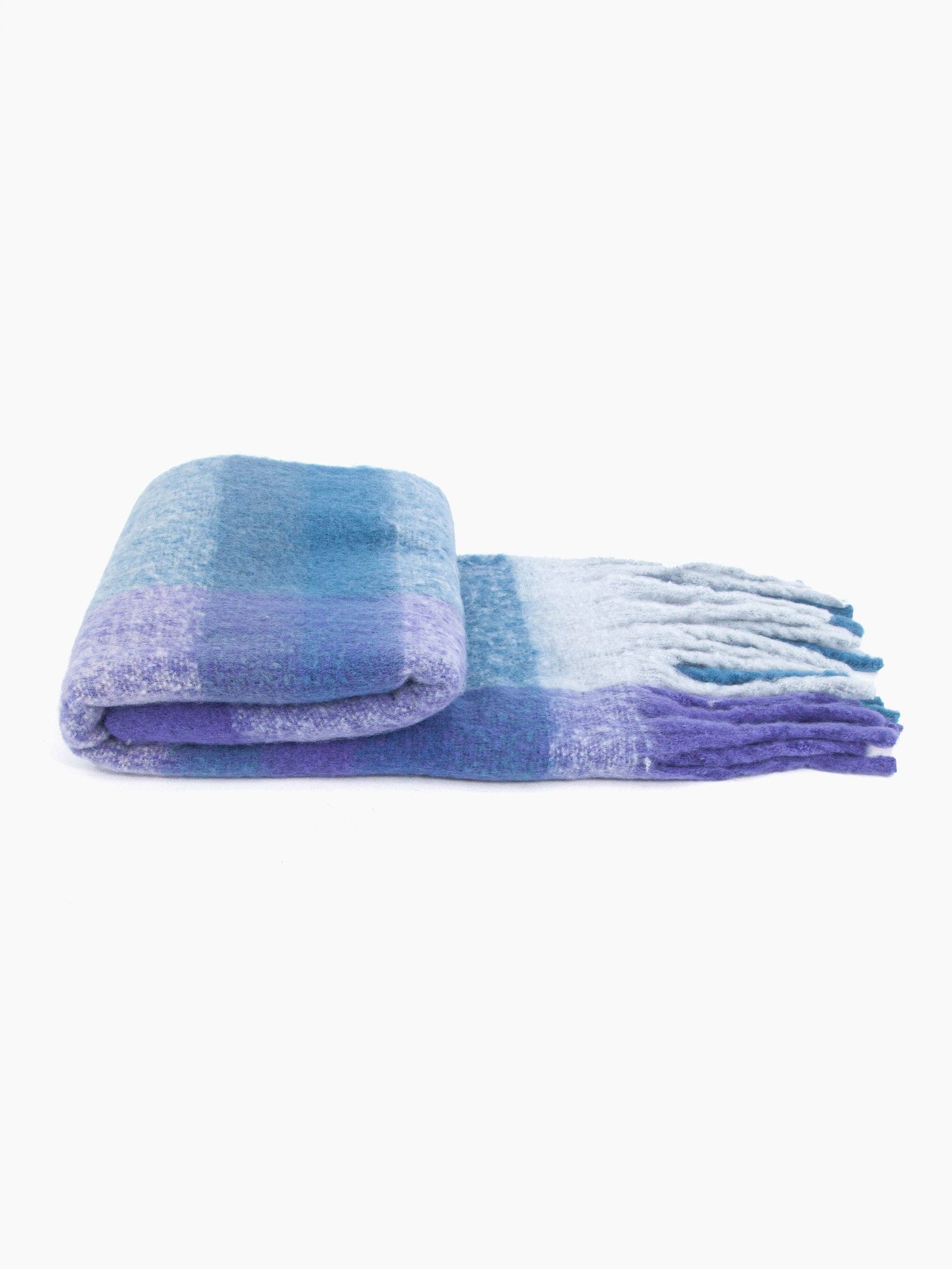 Sarta Accessories - Vendita all'ingrosso Sciarpa - Donna - Sciarpa Allie Heavyweight, colore: blu/viola, a blocchi di colore quadrato2