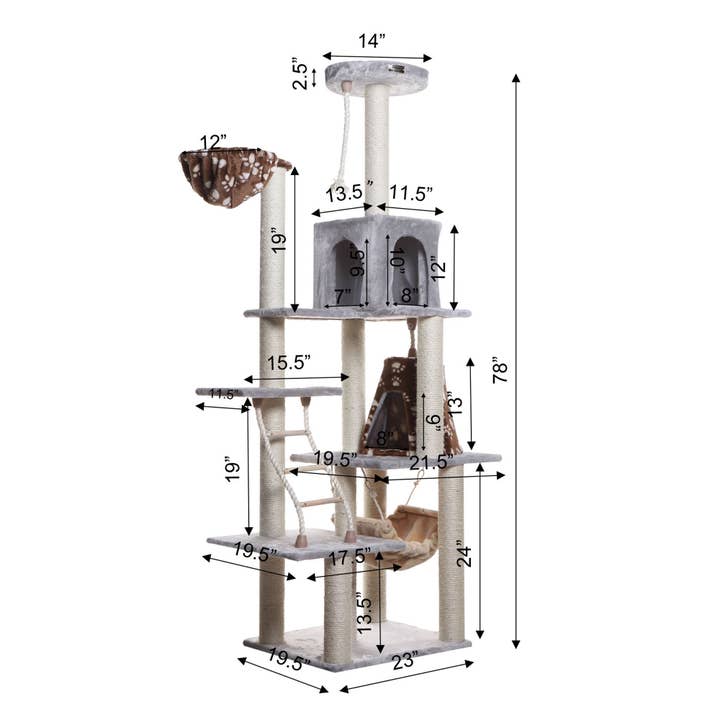 Armarkat - Vente Griffoir – chat - Maison de jeu grimpante en bois véritable pour chat avec cabane, panier5