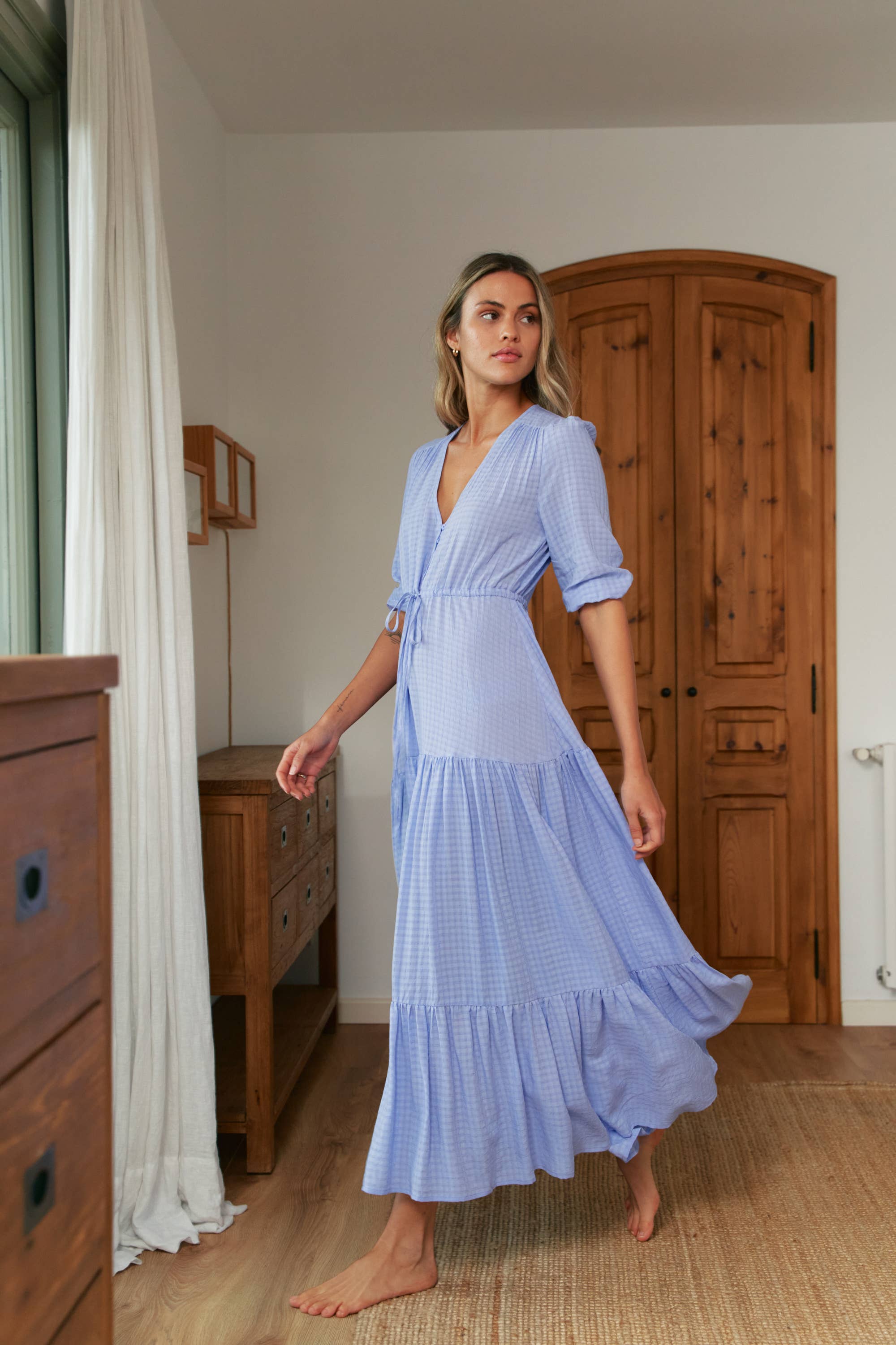 Jaase – wholesale Dress – Women's – DANICA CHECK TESSA MAXI DRESS3