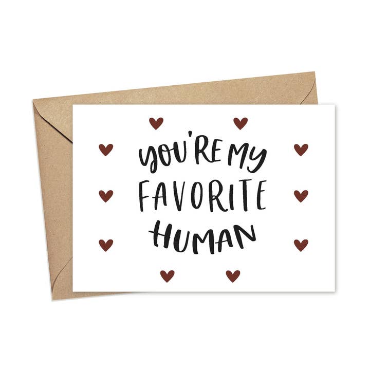 Lost In Lettering - Wholesale Love Card - You Are My Favorite Human | A2