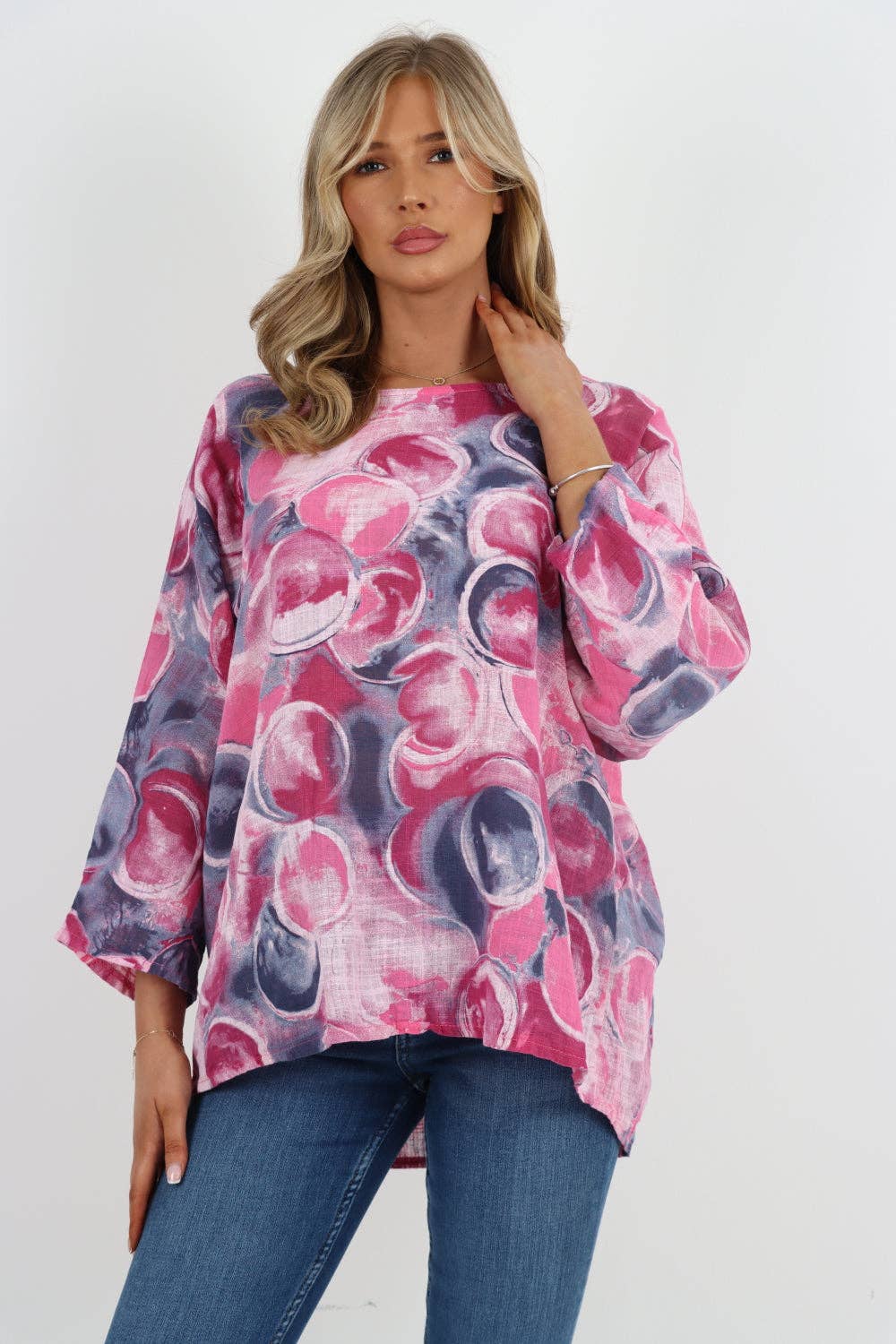 Miss Bold – wholesale Blouse – Women’s – Italian Circle Print Cotton Top66