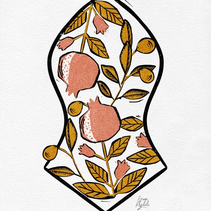 Pom and Olive Sandala - Wall Art Print for wholesale by Erum Khalili