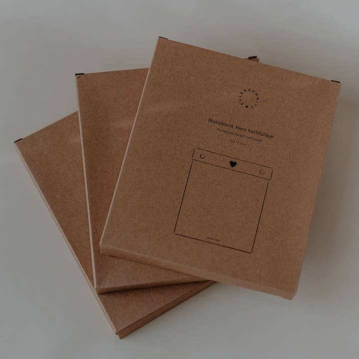 Eulenschnitt - Wholesale Notepad - Refillable heart notepad (VE = 6 pieces)
