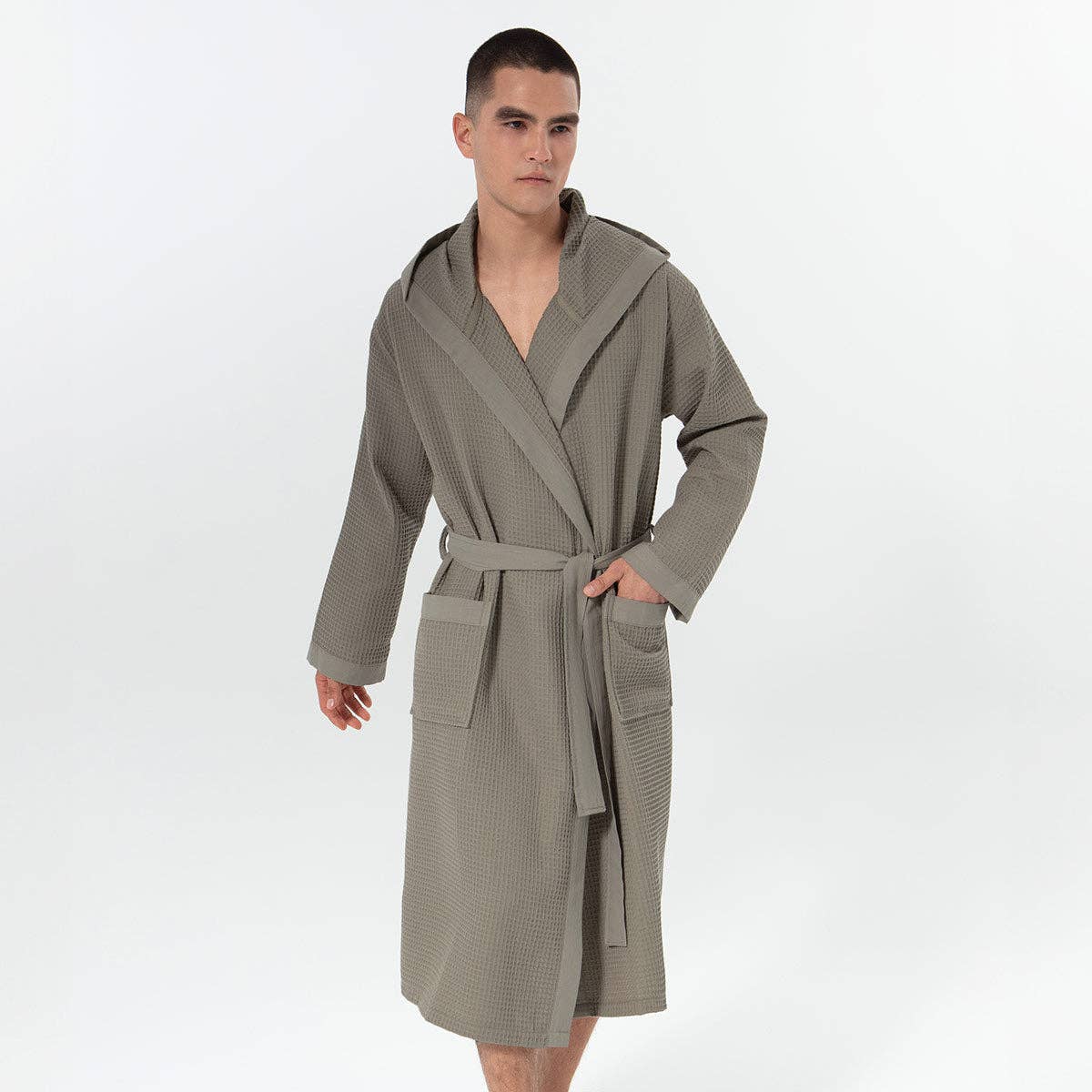 SEYANTE - Wholesale Robe - Men's - Men's Hooded Turkish Cotton Waffle Robe22