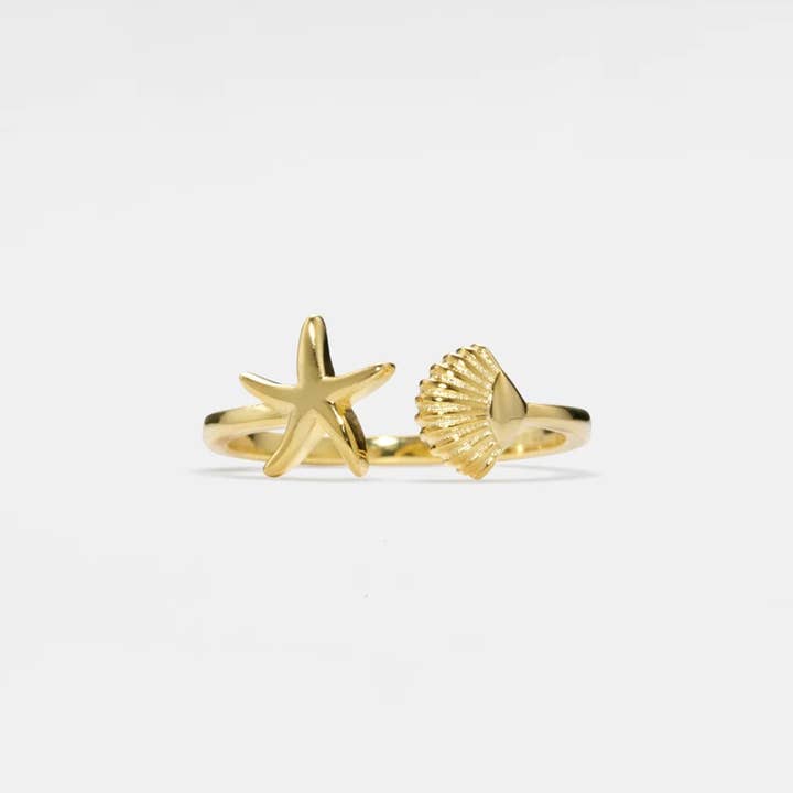 Seashell Starfish Ocean Beach Ring in 925 Sterling Silver and other Purchase Wholesale shell ring. Free Returns & Net 60 Terms on Faire trending on Faire.