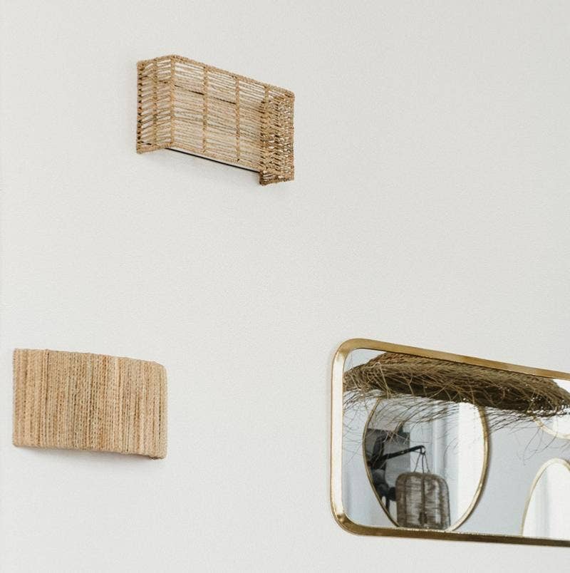 COSYDAR-DECO - Vente Décoration murale - Applique tressée en corde de palmier CARO 25x15cm1