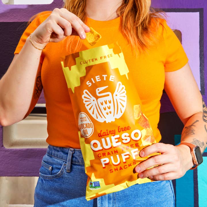 Siete Foods - Wholesale Puffed Snack - Queso Grain Free Puff Snack -18 Bags1